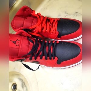 Air Jordan 1's, Women's size 10.5, color red and black